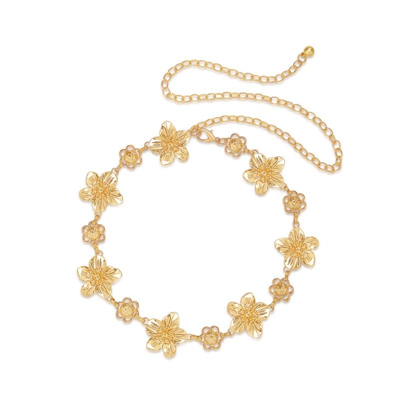 

Versatile Ethnic Style Metal Bohemian Flower Waist Chain Belt For Women Fashion Sweater Chain Waist Seal Body Decor Accessories