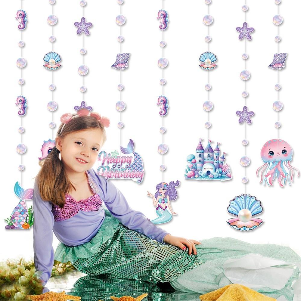 Mermaid Birthday Theme Decorations Hanging Pendant For Kids Celebration Party