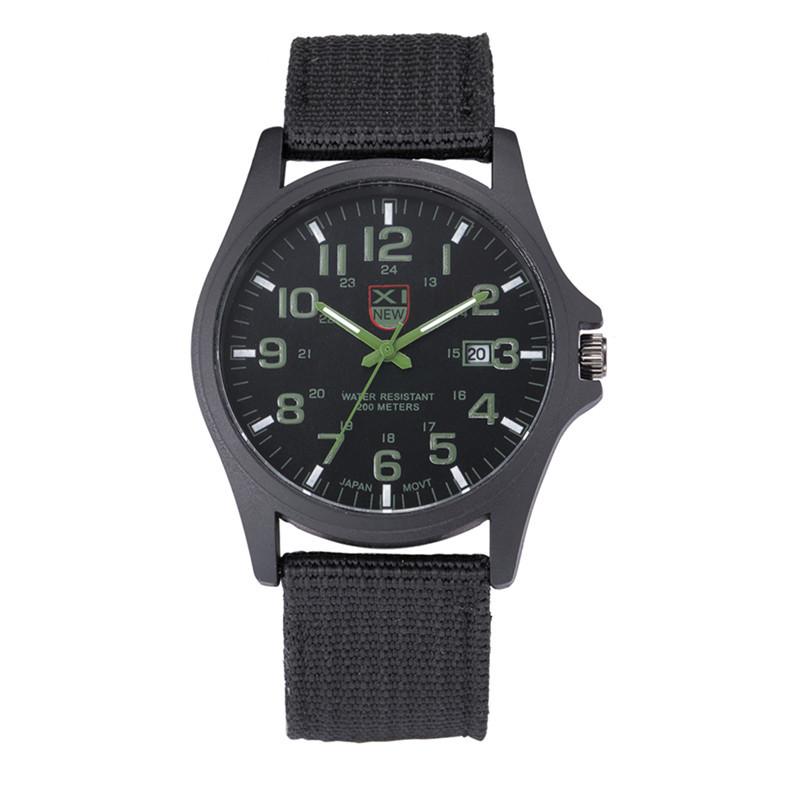 XINEW Cheap Watches Men's Nylon Calendar Army Quartz Watch