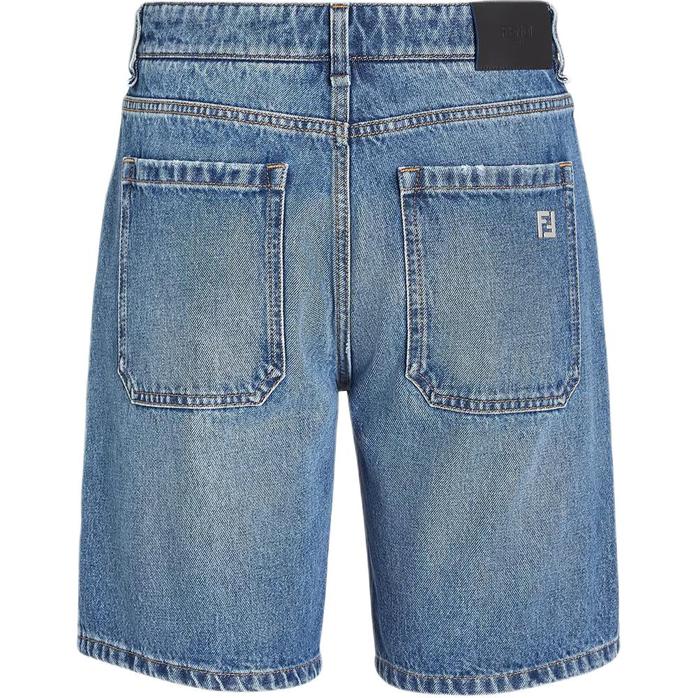 Fendi Ff Plaque Denim Shorts FLP358AS02F0RBB