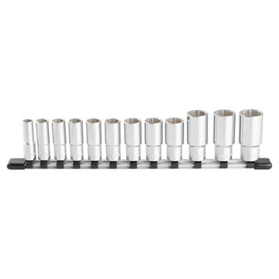 Set di chiavi a bussola profonda TONE con angolo di guida HDL312A Contenuto 12 articoli (12 lati, supporto) 9,5 millimetri (3/8")
