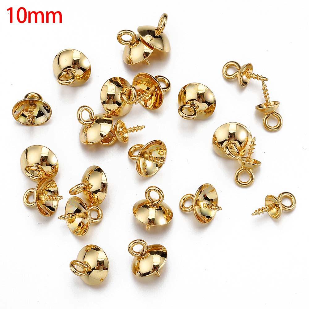 30pcs 50pcs Stainless Steel Flower Screw Eye Pins Bail Top Drilled Bead End Caps Pendant Connector for DIY Jewelry Making Supply