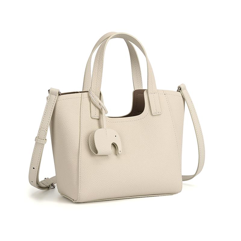 HIFASHION Minimalist Genuine Leather Tote Bags For Women Elegant Cowhide Top Handle Shoulder Bag Bucket Work Crossbody Handbags