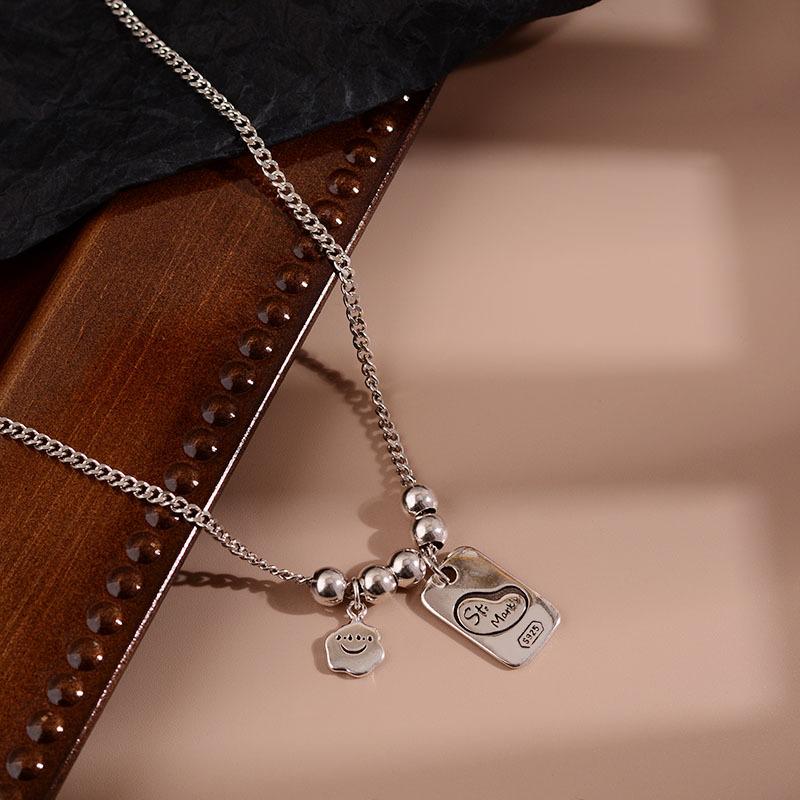 Hip Hop Wind Smile Star Cloud Square Necklace Female Versatile Niche Design Sense Collarbone Chain