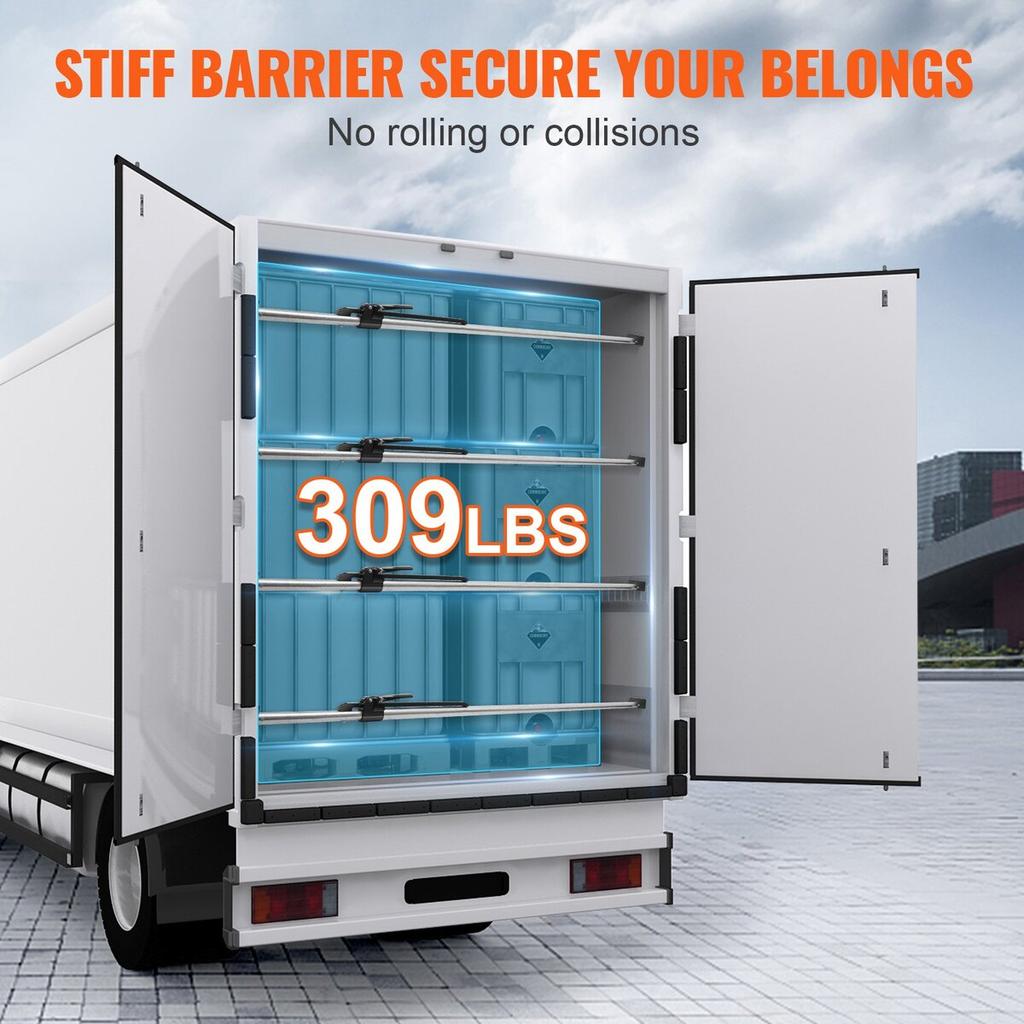 Cargo Bar, Ratcheting Cargo Bar Adjustable from 89" to 104", Heavy-duty Steel Cargo Stabilizer Bar with 309 lbs Capacity, Truck Bed Load Bar for