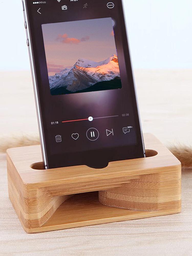 Wood Cell Phone Stand Mobile Phone Sound Amplifier Stand Wooden Cell Phones Stand with Sounds Amplifier Phones Holder Desk