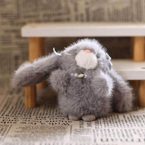 Doll Pendant Keychain Cartoon Rabbit Plush Keyring with Heart Necklace Car Key Holder Pendant Backpack Accessories