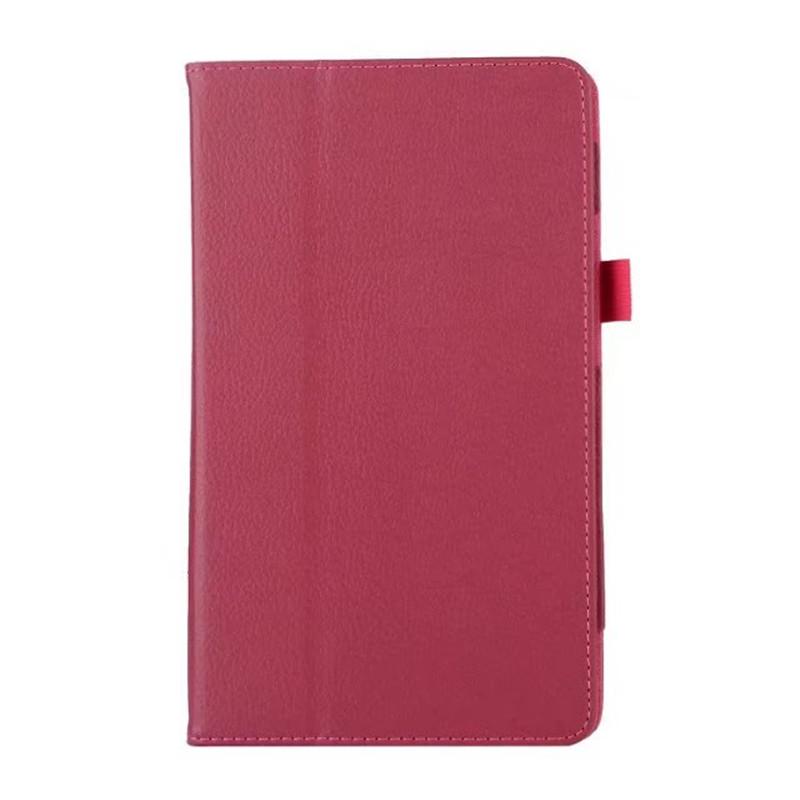 

Чохол для Huawei Media Pad Mediapad T3 8.0 дюймів KOB-L09 KOB-W09 Чохли для планшетів Підставка 2-складна шкіряна кришка Litchi PU рожевий червоний колір