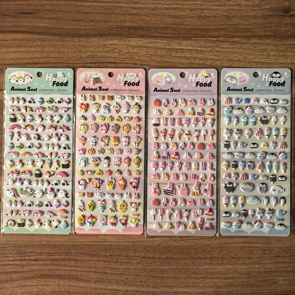 Djurförsegling 3D-klistermärken Set (4 st) - Bedårande dekorationer för planeringsböcker, hantverk & anteckningsböcker BulingBulingStickers Butik