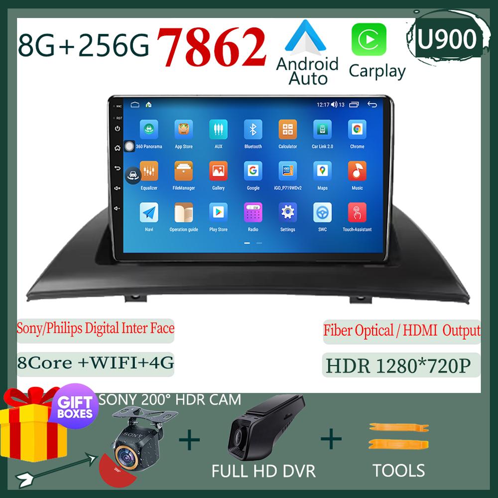 Android 14 Multimedia For BMW X3 E83 2003 - 2012 Car Stereo Radio QLED Player GPS Navigation Carplay Auto HDR Wifi 5G NO 2DIN