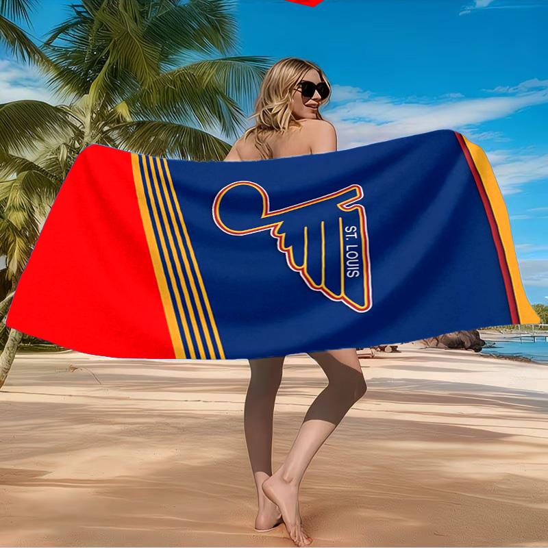 Blues Louis Crest Beach Towel Microfiber Beach Towel, Lightweight and Quick-Dry, for Summer Travel, Swimming Pool Fan Birthday Gift