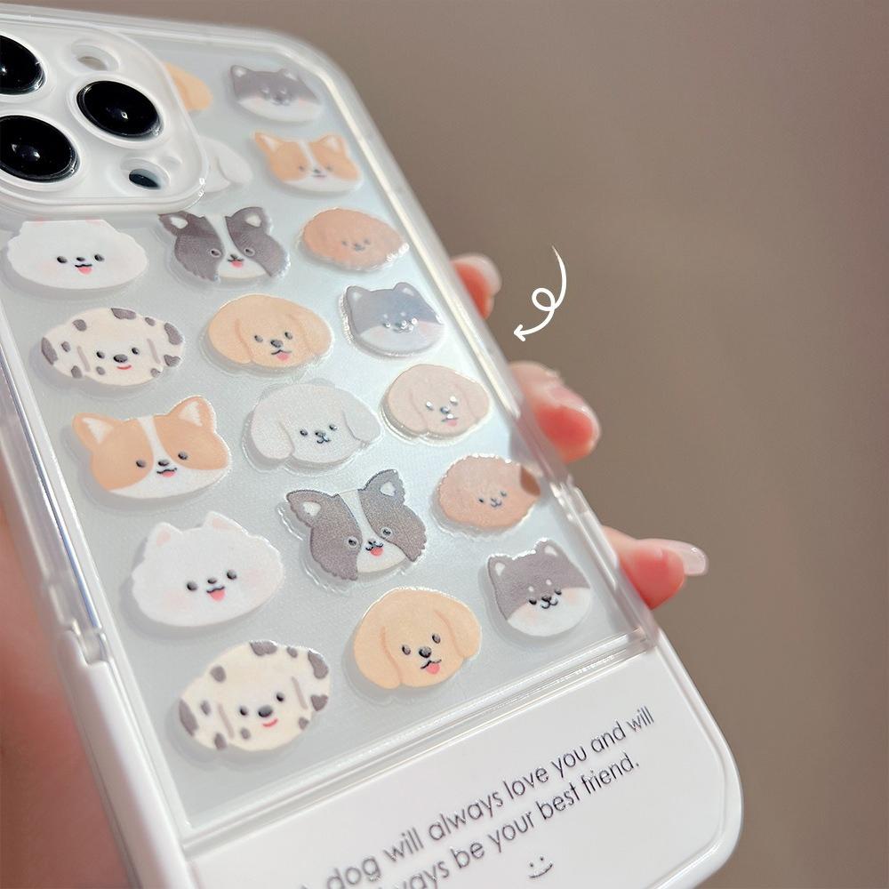 Original Cartoon Dog 14 Suitable for Iphone13promax Apple 12 Mobile Phone Case 16 Transparent 15 Folding Bracket Xr