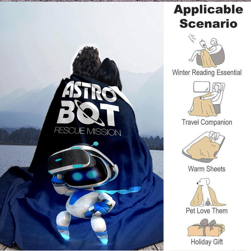 1 vnt. Astro Bot gelbėjimo misija pledas minkštas ir patogus kasdienis šiltas kempingui kelionei Kalėdos Helovinas Kalėdų dovana M924612