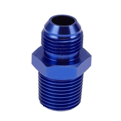 A ABSOPRO Female Flare Reducer Hose Fitting Adapter TF AN8 1/2 NPT Fuel Line Connector Aluminum Blue