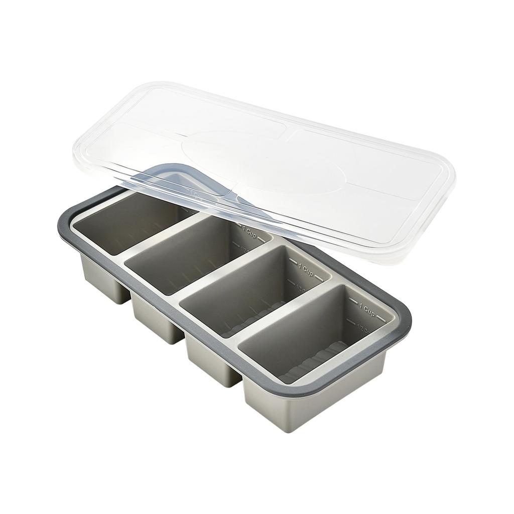 Silicone Compartment Food Storage Container with Lid Bento Box Freezer Microwave Safe Leakproof Meal Prep for Home Outdoor