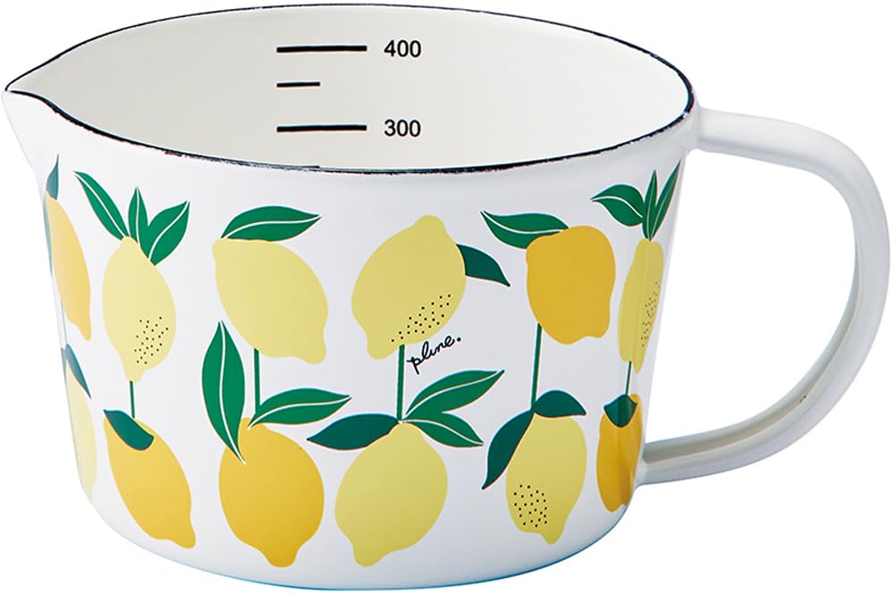 Toyohoro Plune Enamel Measuring Cup, Lemon, Small, MC-608