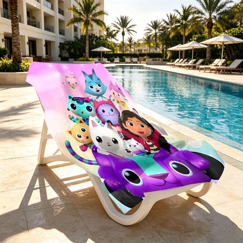 Gabby's Dollhouse Print Beach Towel Design, Soft, Lightweight. for Home Bathroom, Spa, Pool, Yoga, Surfing, Camping, Gift for Family, Friend