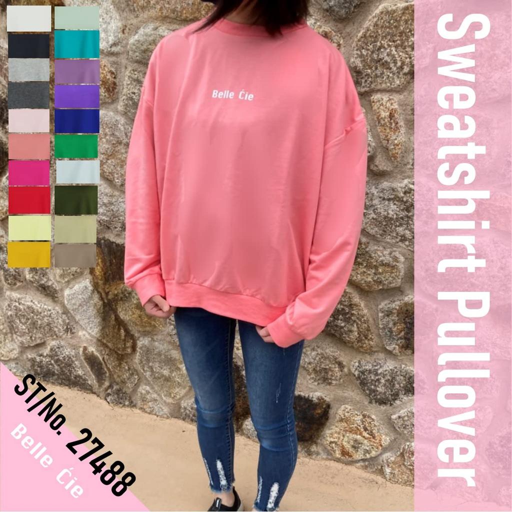 [Belle Cie] Women's Trainer Korean Sweatshirt Cute Brand Thin Mini Fleece (STNo.27488) (F (Free), Gray)