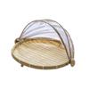 Bamboo Weaving Steamed Bun Drying Basket with Mosquito-Proof Cover