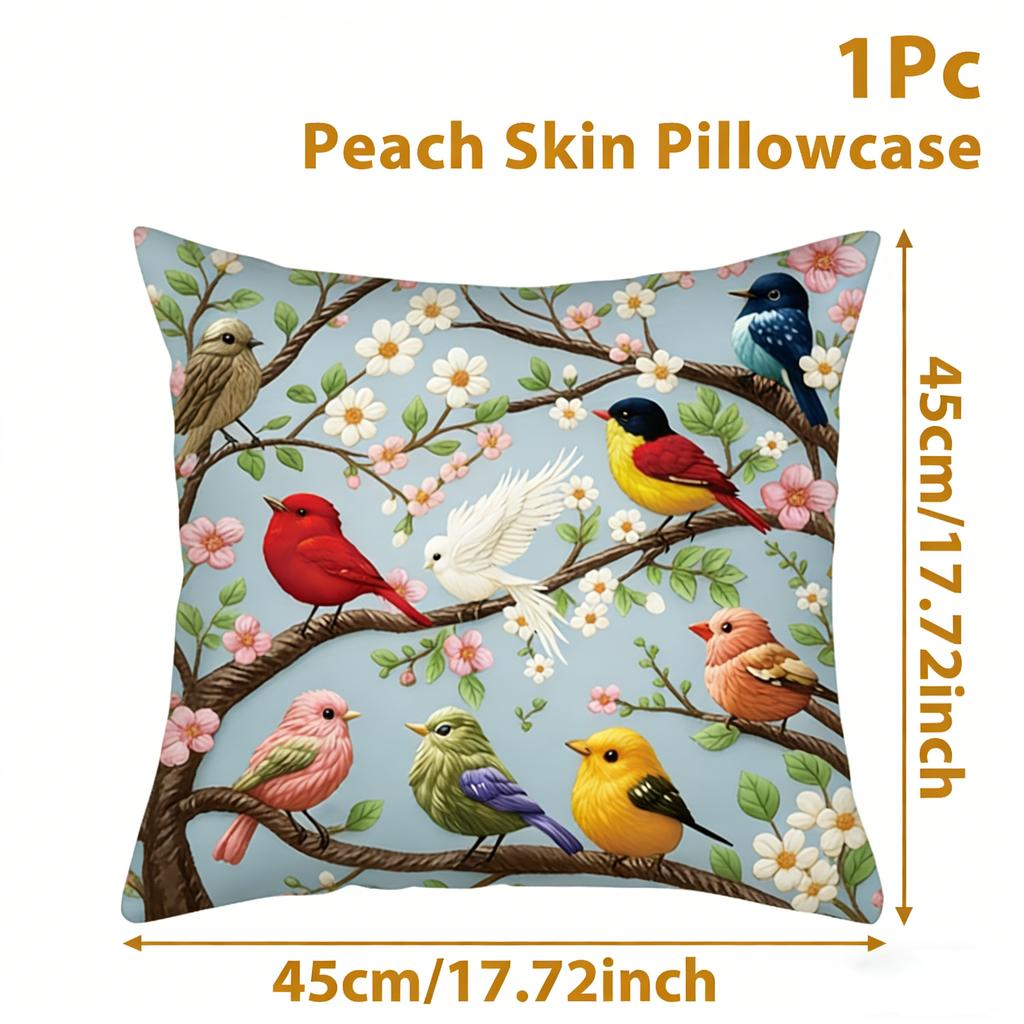 45X45Cm Pillowcase Square Cushion Cover Cute Cat Print Birthday Party Decoration For Home Sofa Bed Bedroom Living Room Decor