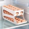 Double Layer Rolling Eggs Storage Container For Fridge With Automatic Slide Out Designs And Protective Eggs Trays