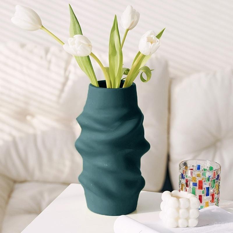 Creative Bud Vase Decorative Vasen Tabletop Ornament Hydroponic Flower Arranging Imitation Ceramic Flower Pot Table Decoration