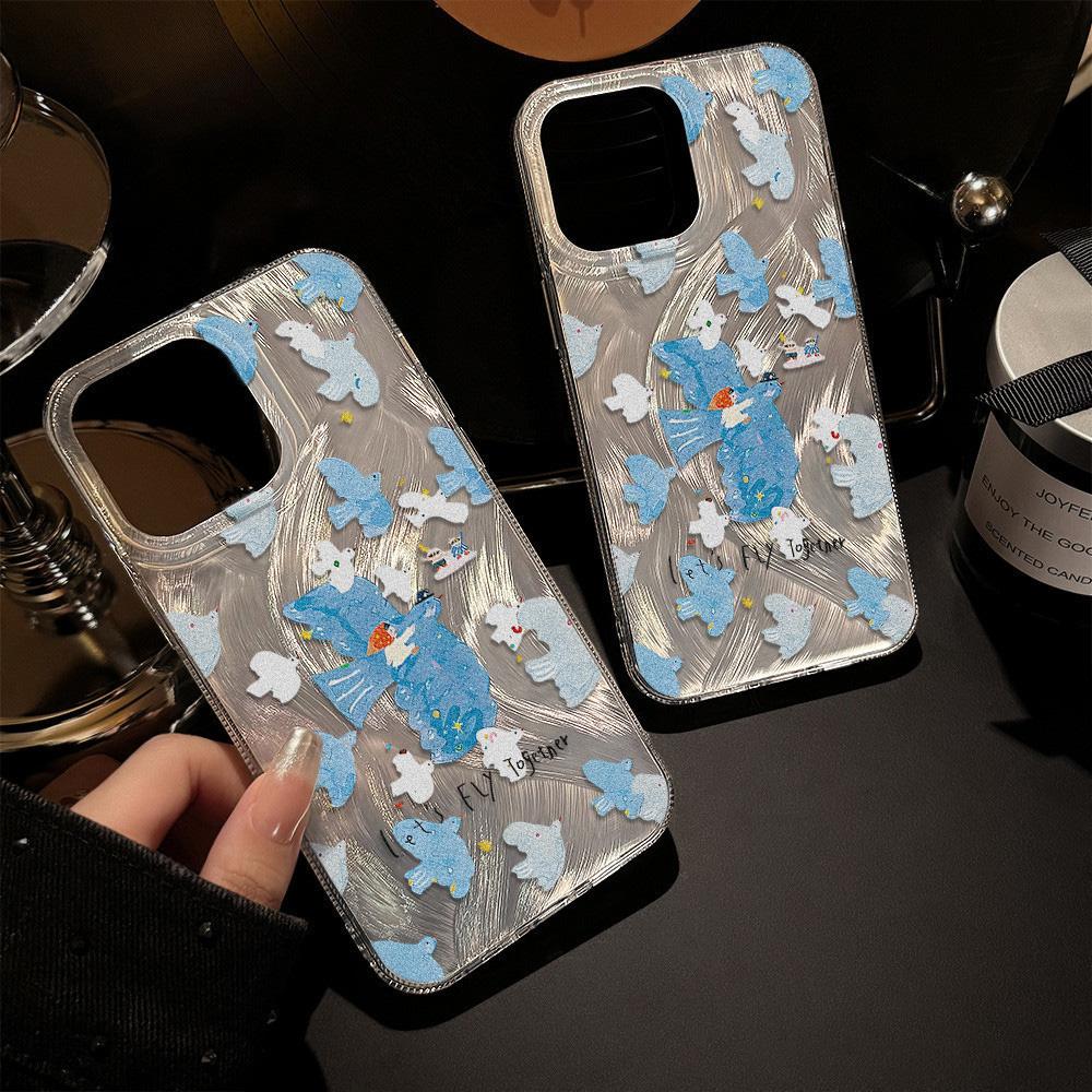 Feather Luster Phone Case for Samsung A53 A14 A33 A12 A32 S24 S23 Plus S20 S21 FE for iPhone 17 15 16 13 Pro 17 16 Pro Max Butterfly Bow Phone Case