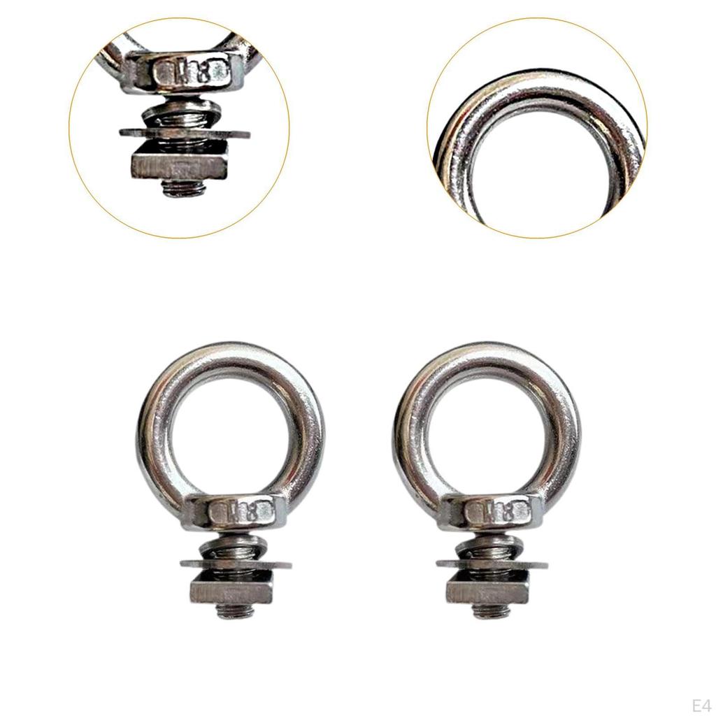 2 Pieces Eye Bolt Heavy Duty M8 T Track Bolts Stainless Steel Roof Rack for Ropes
