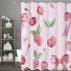 Roze Kersen Aardbei Strik Douchegordijn, Decoratief Douchegordijn voor de Badkamer, Waterdicht Douchegordijn Met Haken
