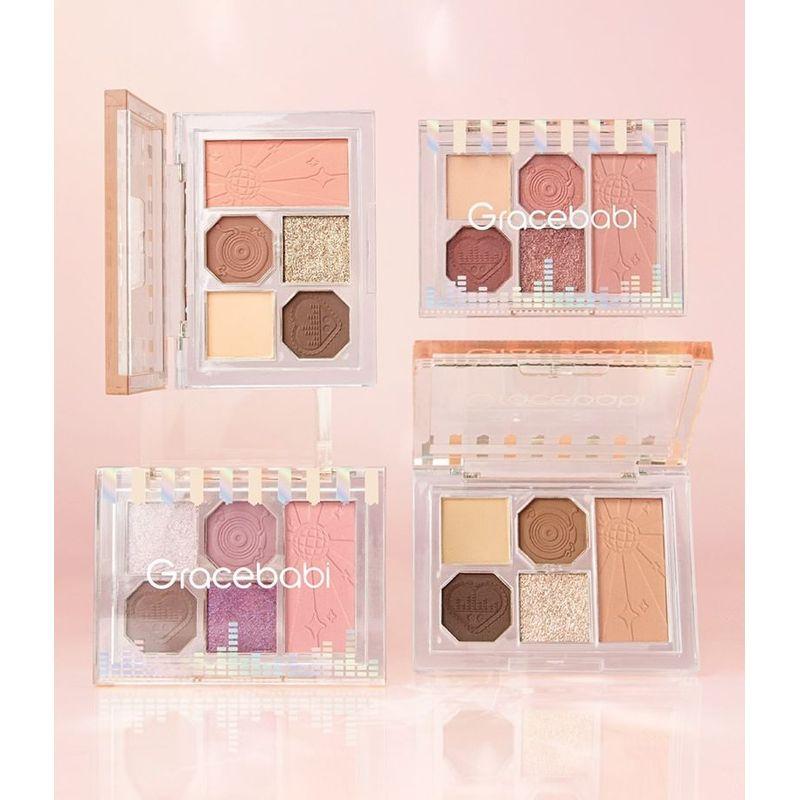 Gracebabi - 2 in 1 Eyeshadow & Cheek Palette - Light Brown