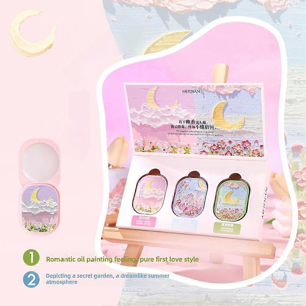 Solid Deodorant Perfume Balm Set 3pcs Long Lasting Natural for Men Women
