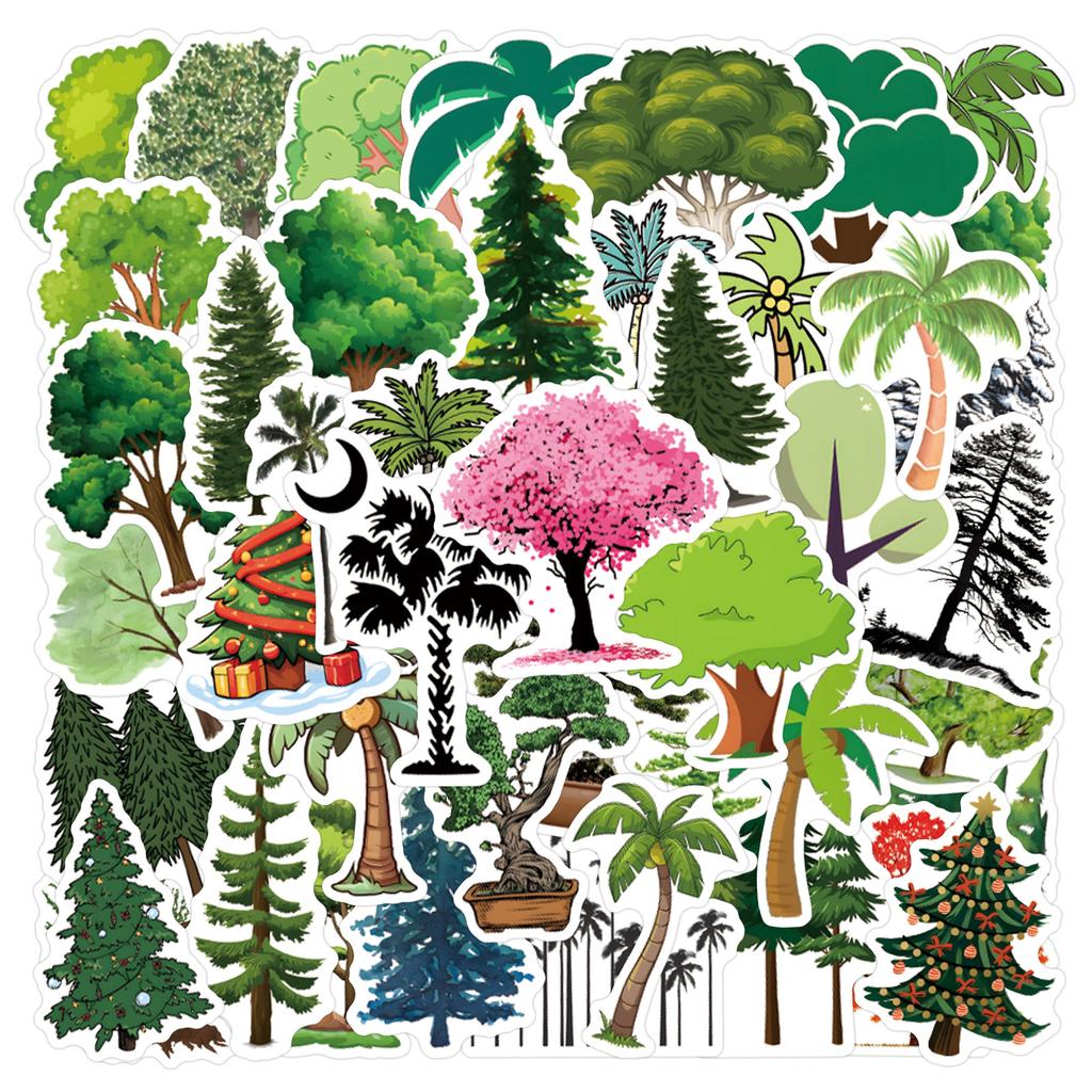 55 Tree Tree Plant Graffiti Stickers Decorative Scooter Laptop DIY Stickers