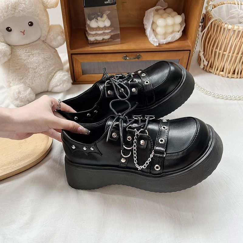 

Женские лоферы большого размера на толстом каблуке с металлической пряжкой для улицы, удобная посадка, в британском стиле, маленькие кожаные туфли, горячая распродажа 35