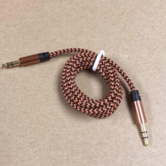 Braided Wire Male to Male 3.5mm Audio Cable AUX Line for Car Speaker Cell Phone