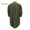 Men's Cotton Linen Kaftan Long Sleeve O-Neck Robe Solid Color Button-up Collar Thobe Breathable Arabic Clothing for Prayers Casual Wear