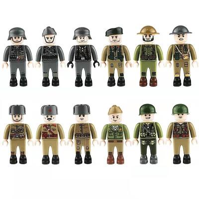 Moderne MOC Ww2 Militär 4,5 cm Soldaten Actionfiguren Stadt Minifiguren Block Ziegel Modellbausätze Kinder Lernspielzeug