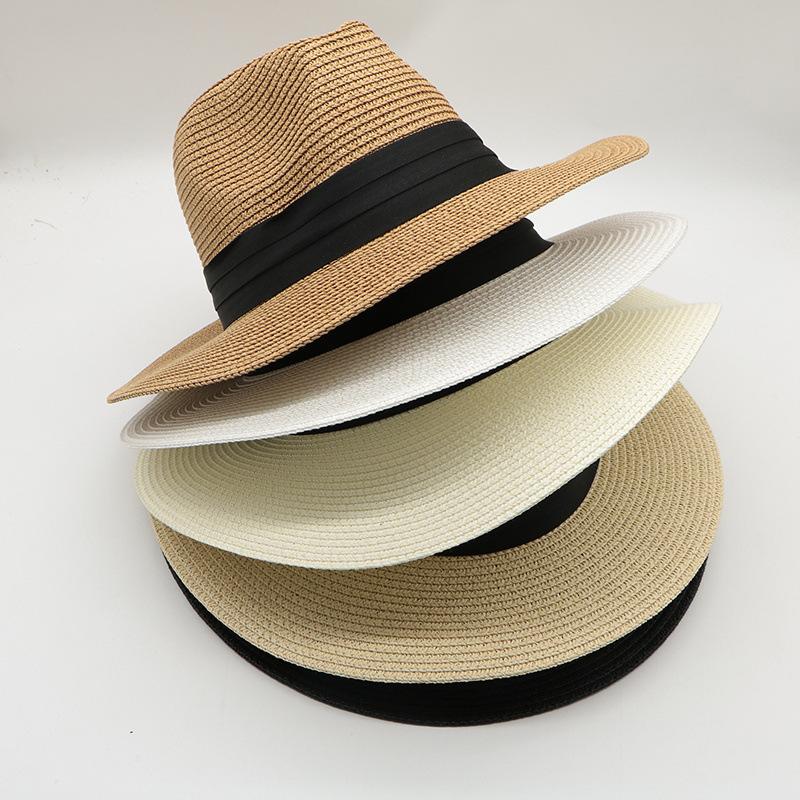 Big Eaves Travel Sun Protection Hat Top Hat Men's Sun Hat, Outdoor Straw Hat Jazz Hat Crimped British Top Hat