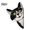 Waterproof Cat Car Decal Stained Glass Window Cling, Vintage Colorful Kitty Decal, Removable Static Artistic Decoration Sticker for Door Wall
