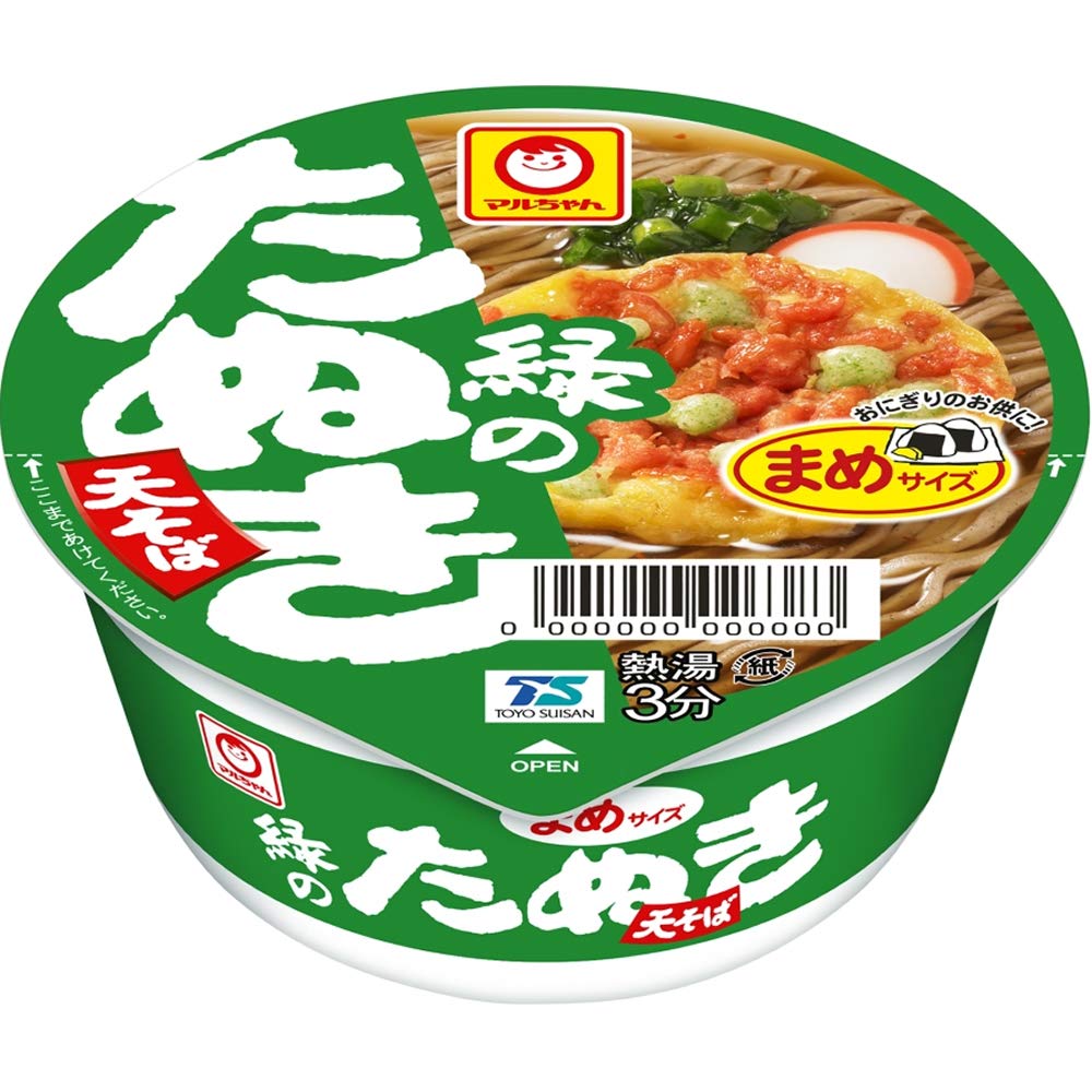Maruchan Midori No Mame Tanuki Tempura Soba East (45g12 Pieces Mini Size) Cup Noodles (tempura Small Shrimp Tempura) Size (Kanto-style Dashi Cup) Box