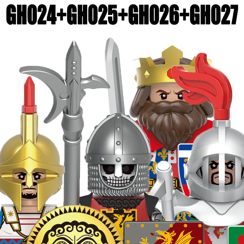 Medieval Military Europe King Soldier Figures Building Blocks Castle Lion Knight Sword Infantry Weapon Warrior Bricks Toys Gifts