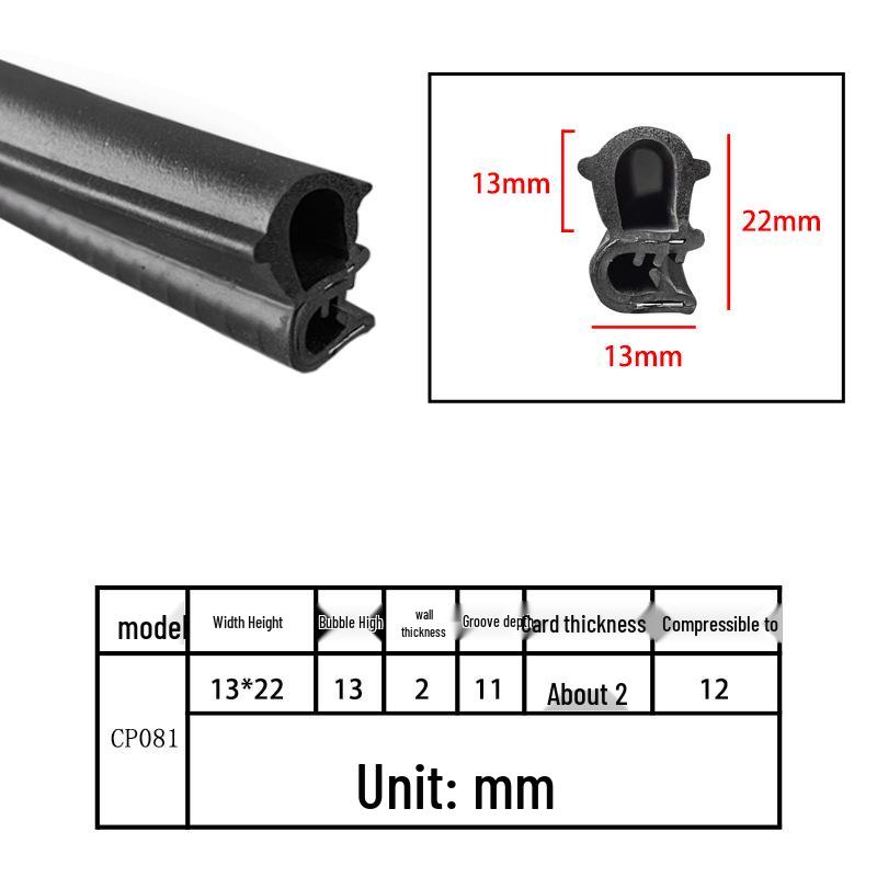 High-Temperature Resistant U-Shaped Rubber Sealing Strip for Dustproofing Electrical Cabinets and Car Doors