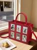 Fashionable Women's Tote Bag with Unique Cat Elf Illustrations and Adjustable Strap