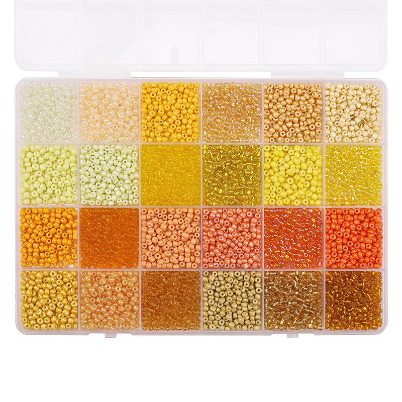 24-compartment seed bead set, 3mm bead material kit for diy bracelet, necklace, and jewelry making