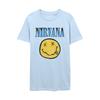 Men's Nirvana Xerox Smile Face Blue Slim Fit T-shirt Medium Light