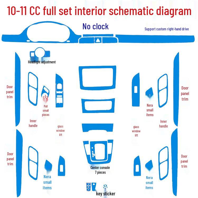 Volkswagen CC Magotan B7L Interior Gear Decor Sticker for 09-18 Models