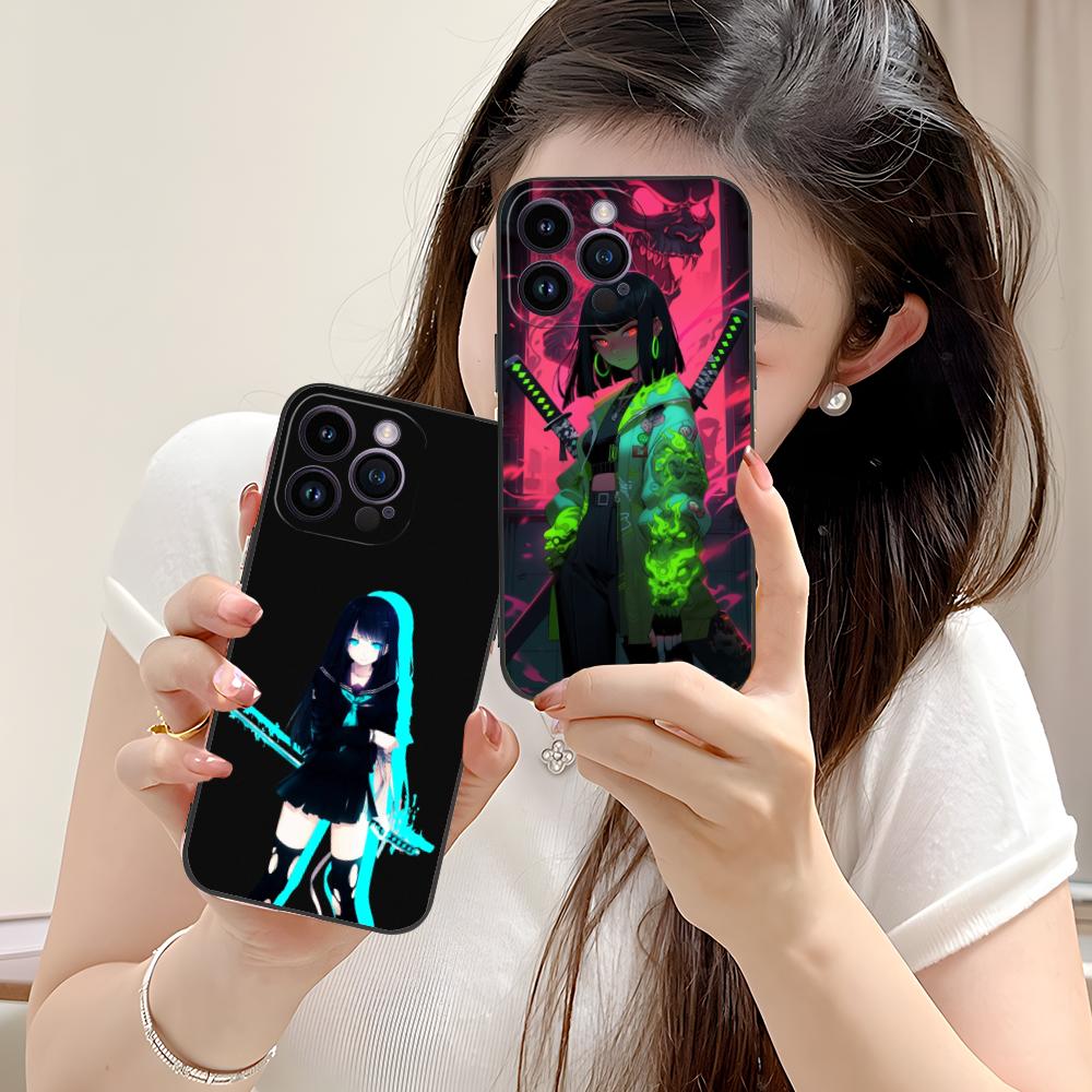 Anime Girl Mobile Phone Case for iPhone 17 16 15 14 13 12 11 X XR XS 8 7 Air Pro Max Plus Mini Colorful Cover Pretty