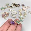 Irregural Stone Chips Connector Charms Natural Crystal Winding Stone Connector Pendant Winding for Women Making Jewerly DIY