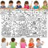 Creative Halloween Graffiti Tablecloth Handmade Cartoon Children's Drawing Tablecloth DIY Painting 130x75cm Large Paper Banner