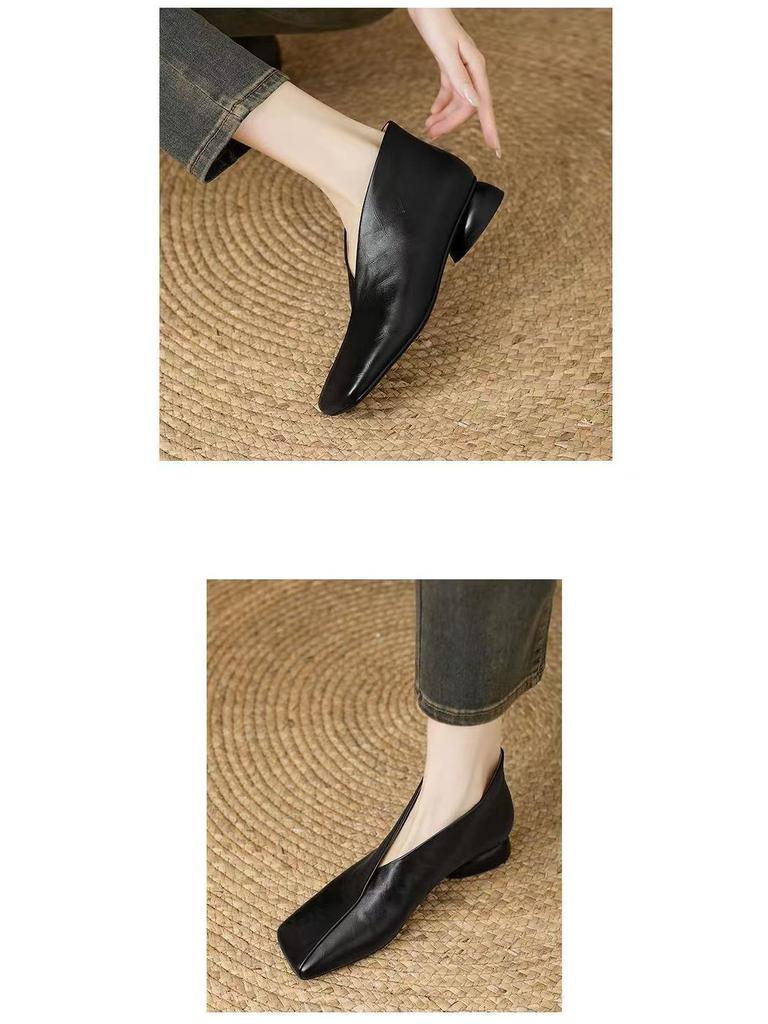 2025 High-End Soft Leather Irregular High Heels