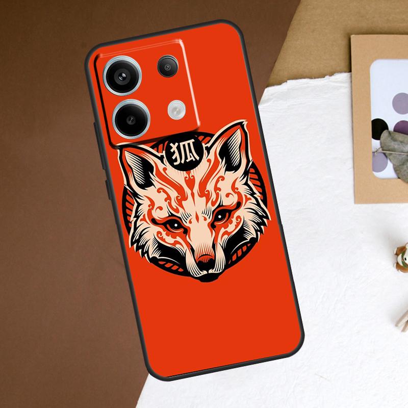 Japanese Kitsune Fox Mask Case For Redmi Note 13 Pro Plus 9 10 11 12 Pro 9S 10S 11S 12S Cover For Redmi 12 C 10C 13C